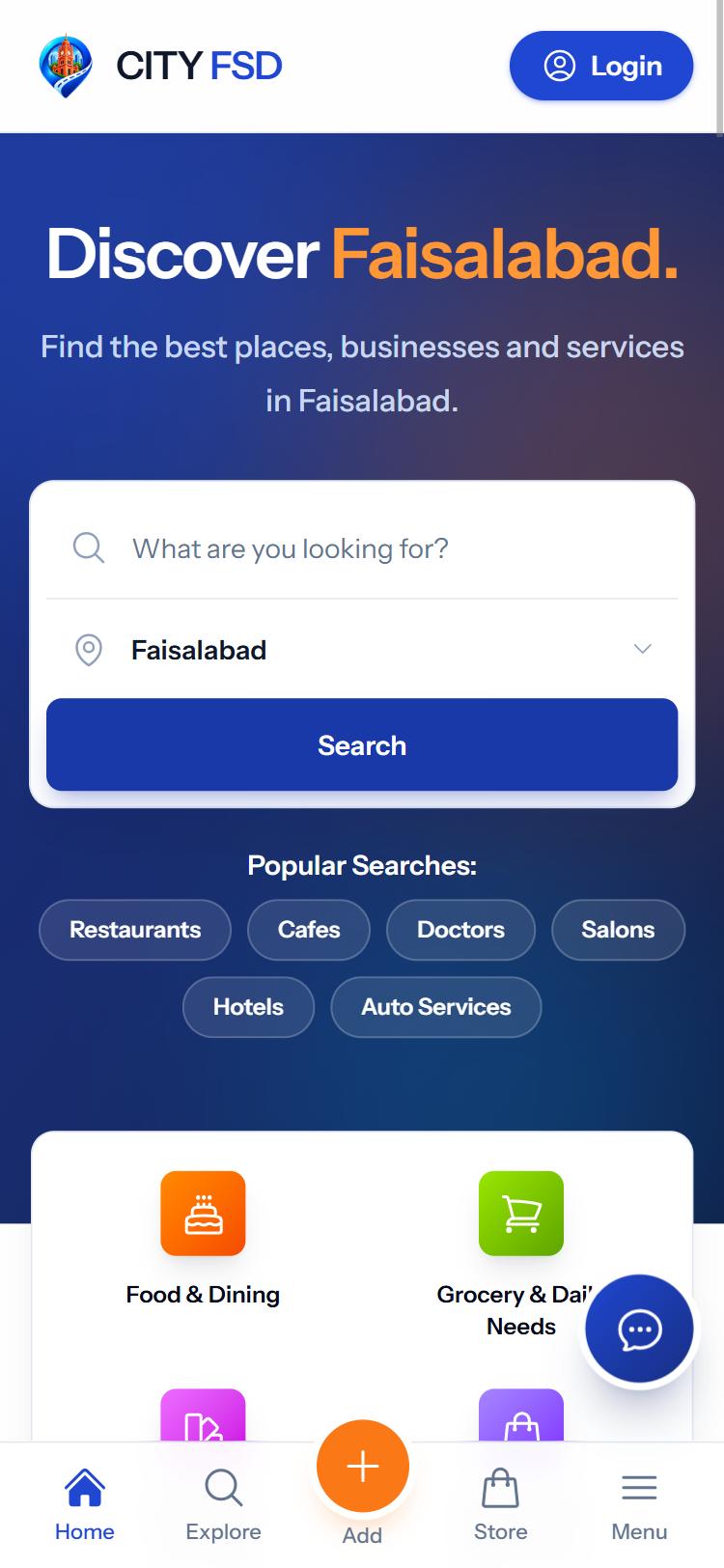 The home page search box